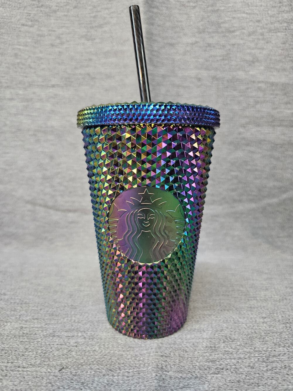 Starbucks Oil Slick Rainbow Studded Tumbler 16oz Grande Cold Cup Fall 2023